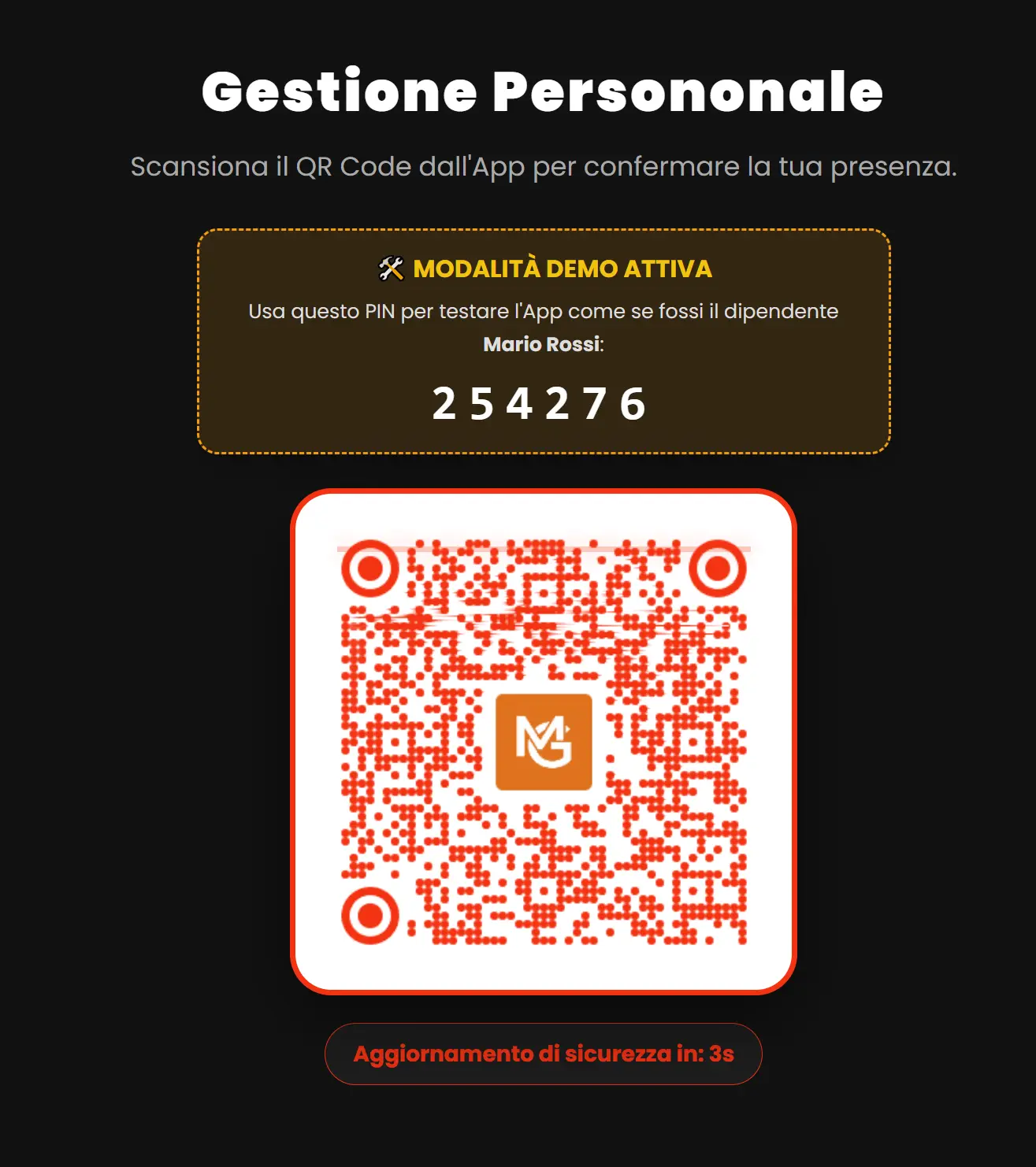 Gestione personale dipendenti timbratura QR dinamico