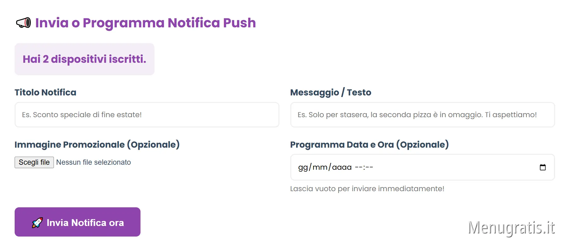 Promozioni e Notifiche Push