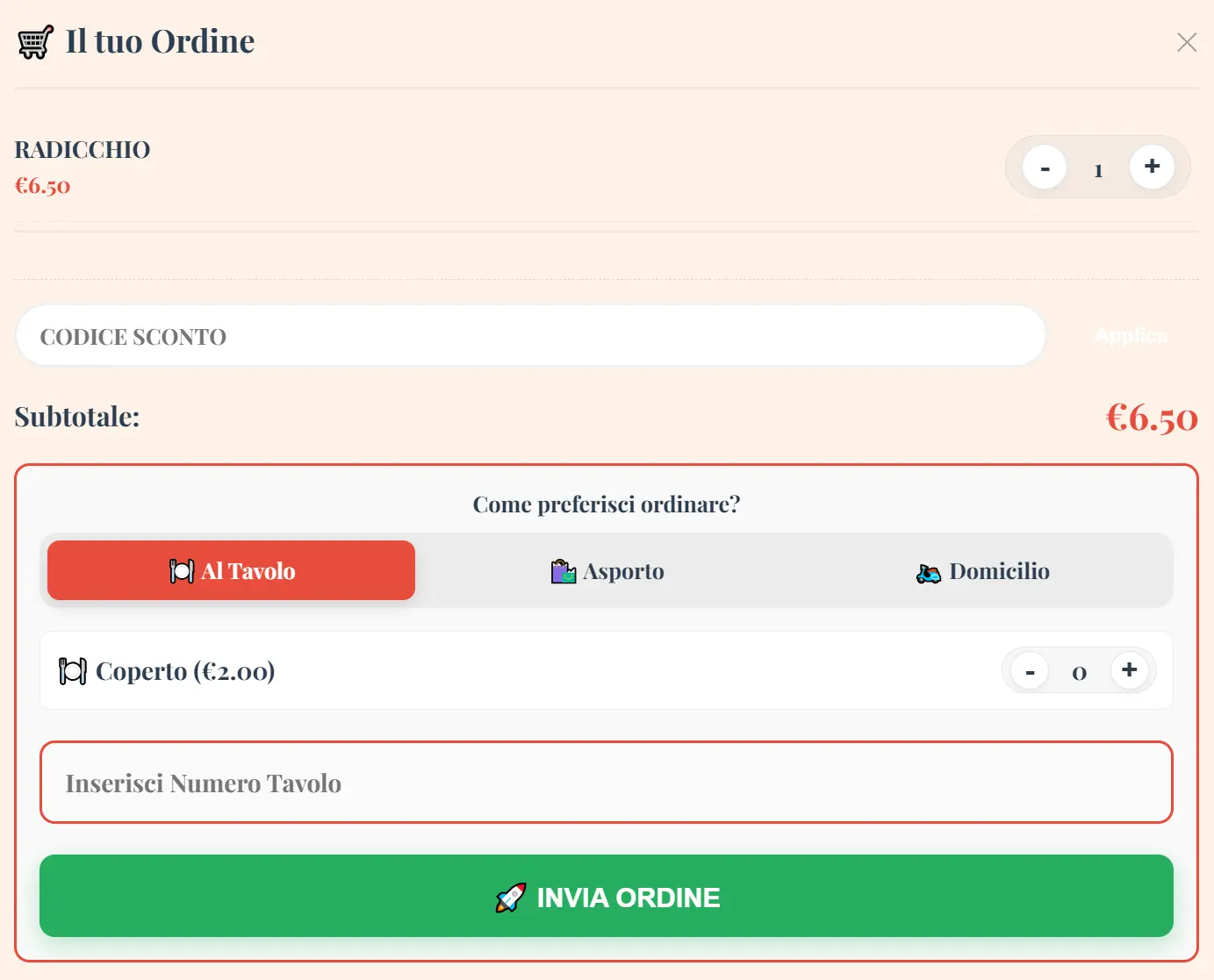 Gestione asporto e consegne a domicilio a fasce orarie