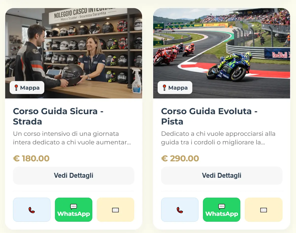 Catalogo corsi di guida moto, patente e track day online